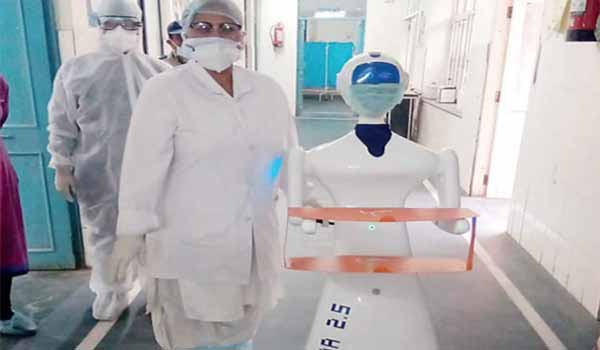 SMS Hospital Jaipur tests serving humanoid Robot